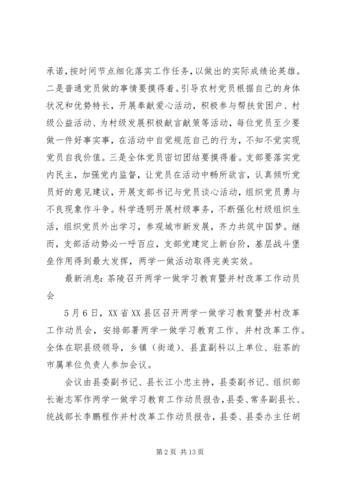 农村两学一做动员会讲话稿.docx