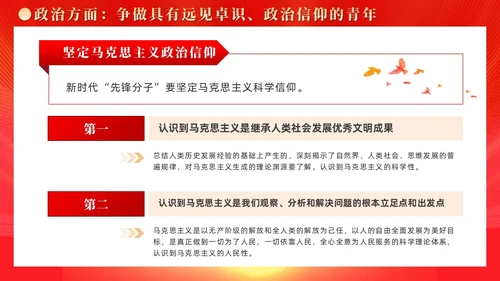 红色党建广大青年要在奋进新征程中争当先锋党课ppt