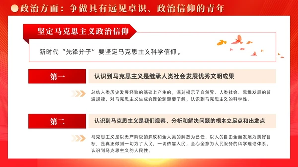 红色党建广大青年要在奋进新征程中争当先锋党课ppt