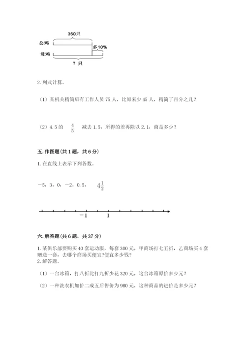 新抚区六年级下册数学期末测试卷审定版.docx