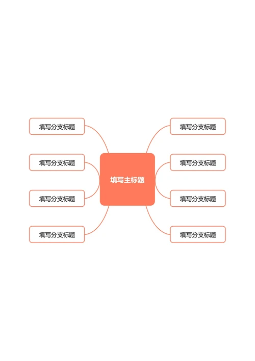 橙色简约横版基础思维导图