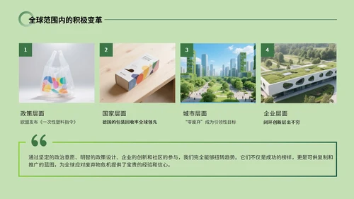 绿色系简约风世界清洁日PPT模板