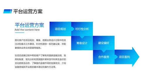 蓝色供应链金融saas平台商业计划书PPT模版