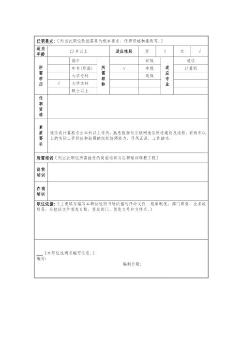 维护管理岗位说明书.docx