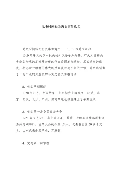 党史时间轴及历史事件意义.docx