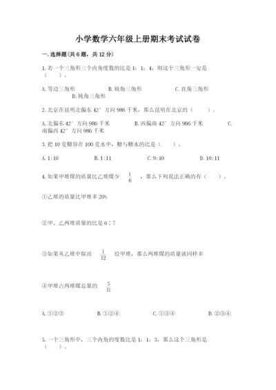 小学数学六年级上册期末考试试卷（能力提升）.docx
