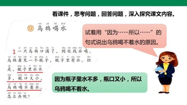 部编1A 第8单元 第6课 乌鸦喝水（2）课件
