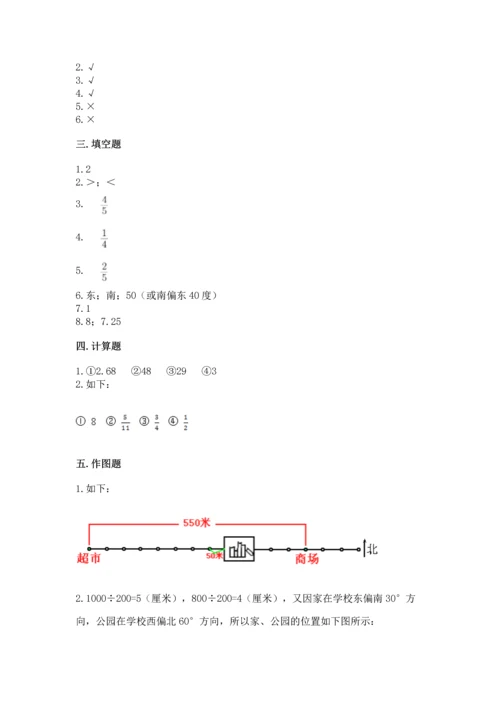 人教版六年级上册数学 期中测试卷精品（必刷）.docx