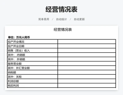 经营情况表