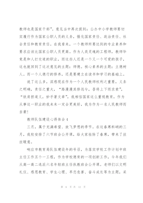 教师队伍建设心得体会5篇.docx