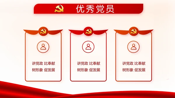 红色党建党支部工作总结述职报告PPT