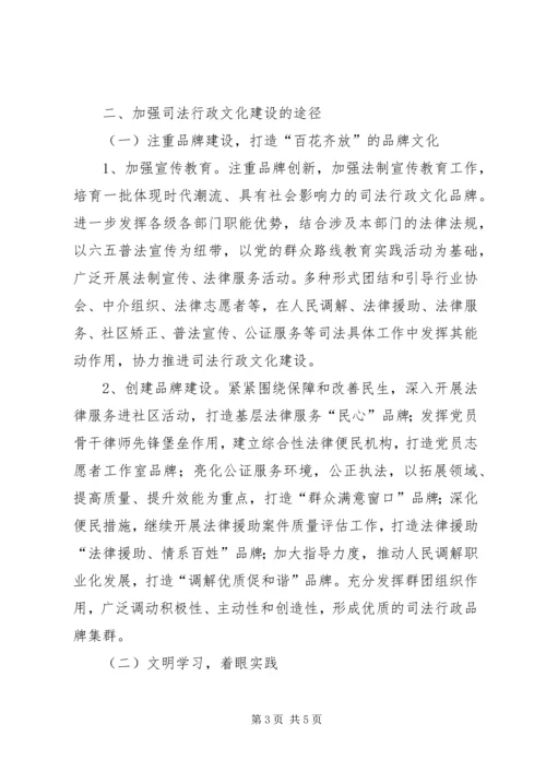 司法行政文化建设调研报告.docx