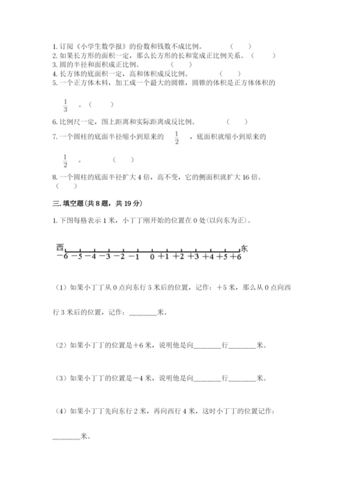 人教版六年级下册数学期末测试卷带答案（名师推荐）.docx