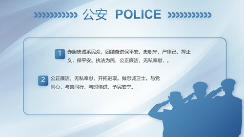 蓝色大气司法警察公安工作总结动态PPT模板