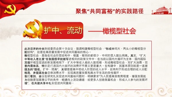 实现共同富裕思想政策意义原则党课PPT模板