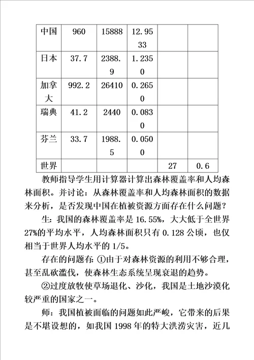 爱护植被绿化祖国教案