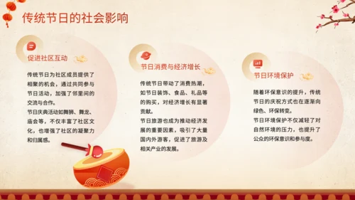 橙红色中国风传统节日文化解读班会PPT