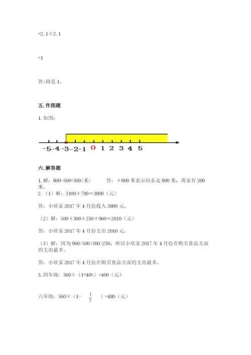 人教版六年级下册数学期末测试卷（精品）word版.docx