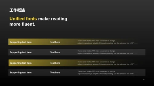 黑色简约渐变工作总结PPT案例