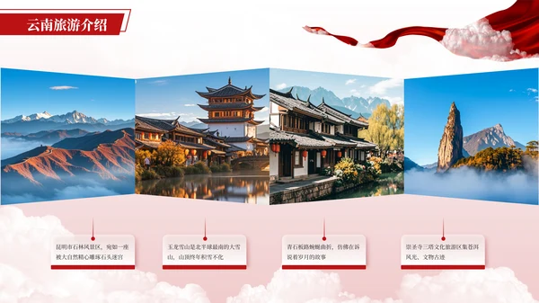 红色简约风多图排版PPT版式合集