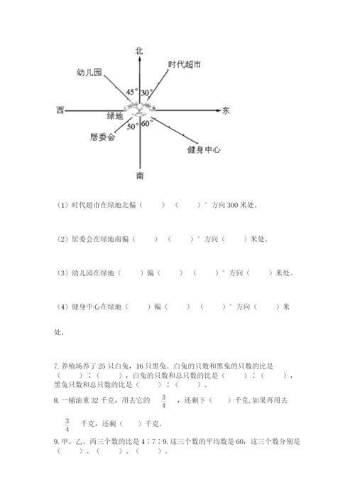 小学六年级上册数学期末测试卷（综合题）word版.docx