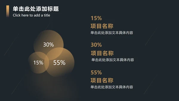 黑金流线渐变圆奢华PPT模板