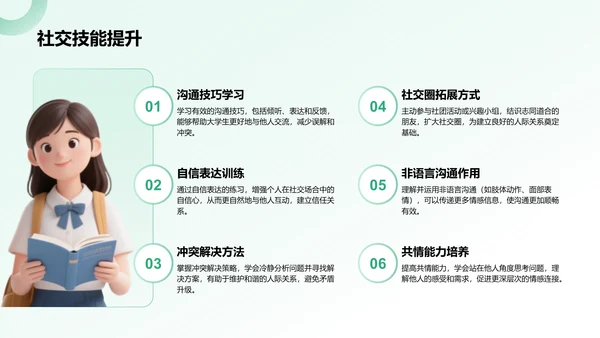 绿色3D风大学生心理健康教育PPT模板