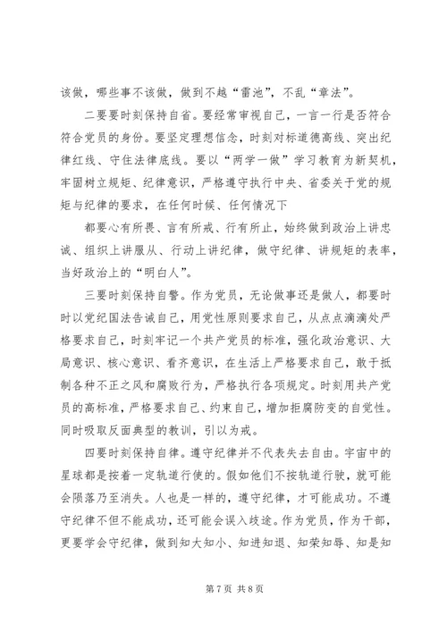 县委书记讲规矩有纪律民主生活会发言提纲 (2).docx