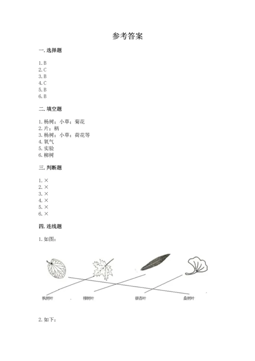 教科版科学一年级上册第一单元《植物》测试卷及答案【各地真题】.docx