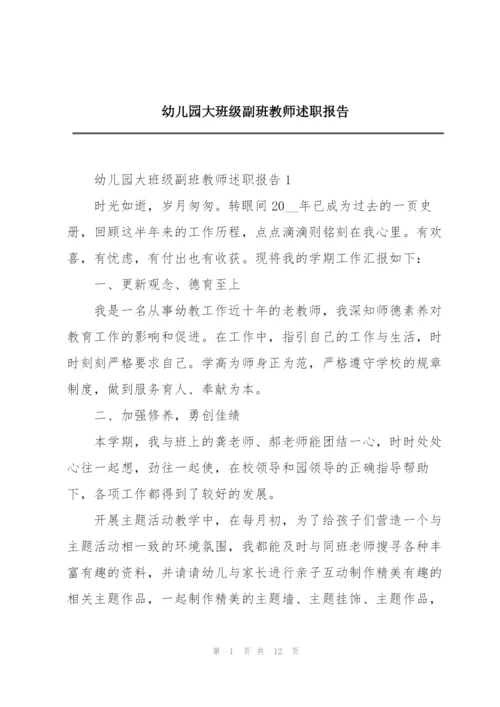 幼儿园大班级副班教师述职报告.docx