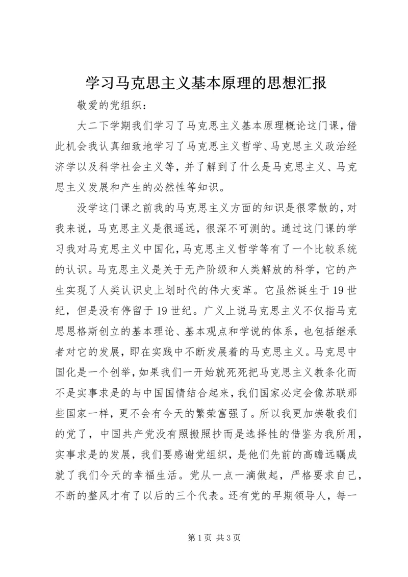 学习马克思主义基本原理的思想汇报 (5).docx