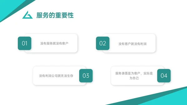 青绿色商务简约如何提高服务意识培训PPT模板