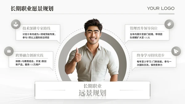 灰色个人简历通用PPT模版