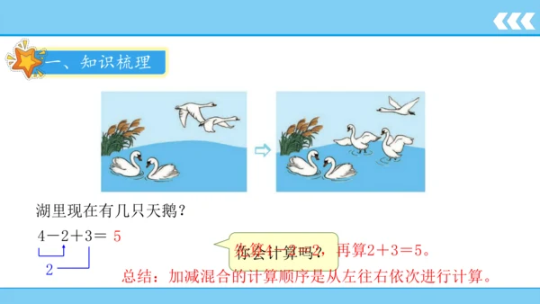 【新教材】人教版数学一年级上册5 6~10的认识和加减法第5课时 加减混合  课件(共18张PPT)