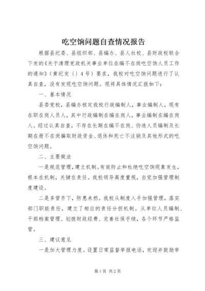 吃空饷问题自查情况报告.docx