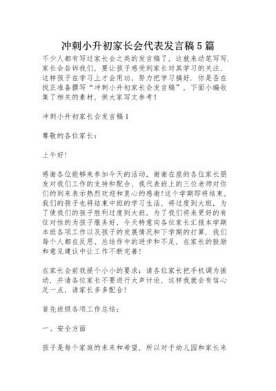 冲刺小升初家长会代表发言稿5篇.docx