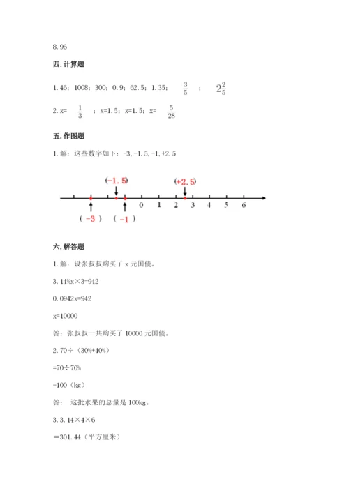 人教版六年级下册数学期末测试卷a4版可打印.docx