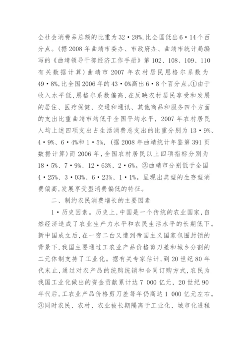 关于农村消费经济论文范文.docx