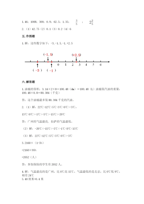 北师大版小学六年级下册数学期末综合素养测试卷【名师系列】.docx