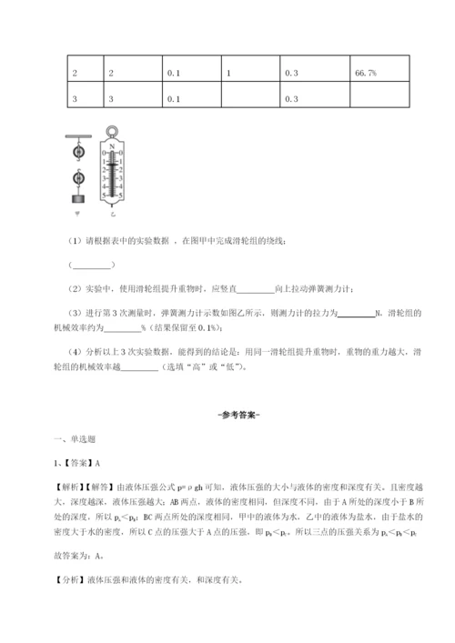 基础强化江西南昌市第五中学实验学校物理八年级下册期末考试综合测试试卷（详解版）.docx