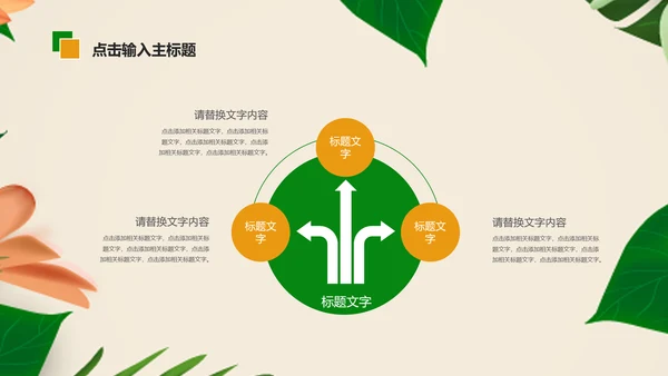 清新植物绿色教学设计述职报告PPT模板