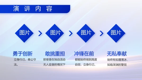 蓝色大气部队国防建设工作总结PPT