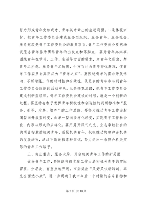 市直机关青年工作委员会成立大会讲话.docx