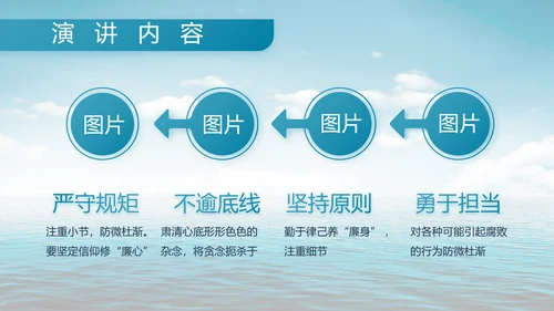 蓝色大气中国海军部队工作总结PPT