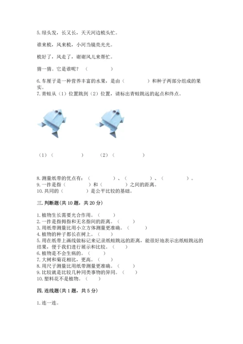 教科版一年级上册科学期末测试卷及答案（有一套）.docx