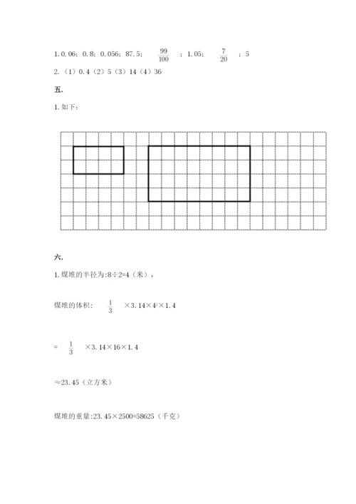 青岛版六年级数学下册期末测试题附答案（综合题）.docx