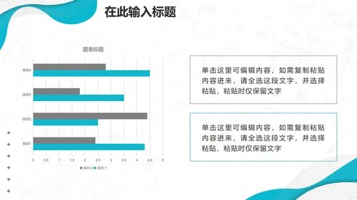 简约几何蓝色波浪商务工作PPT模板