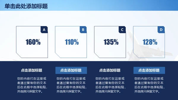 飞机商务工作汇报通用PPT免费模板