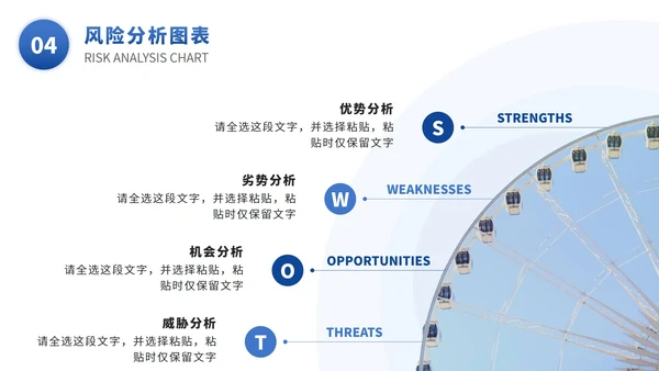 SWOT风险分析图表数据报表PPT模版