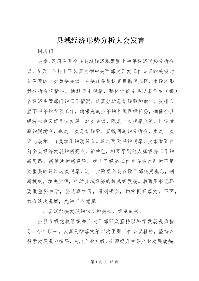 县域经济形势分析大会发言.docx